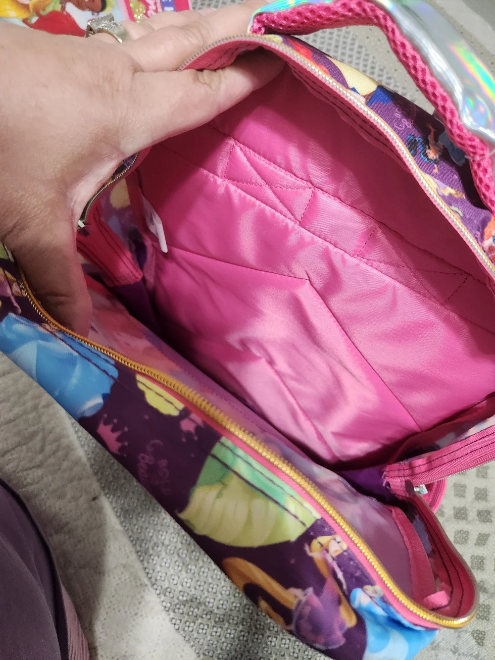 Kohl's Kids Holographic Silver 'Dream' Heart Backpack with Gold Accents